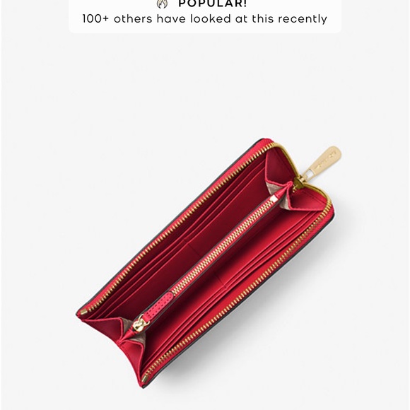 Jet Set Travel Large Saffiano Leather Quarter-Zip Wallet - Picture 1 of 3